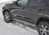Фото Пороги труба 75х42 овал с проступью(лист алюм пыльник) TOYOTA FORTUNER 2017-