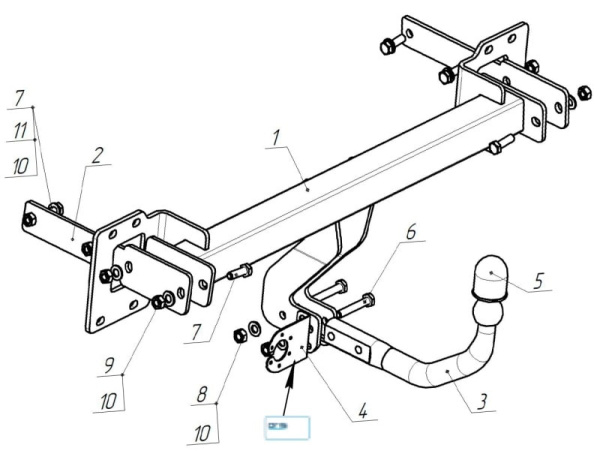 Фаркоп Bosal - Oris - Weso для Geely Monjaro I (2021-)