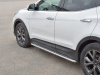Фото Пороги труба d42 С листом (лист алюм, проф. нерж)(вариант 1) HYUNDAI SANTA FE PREMIUM 2015-2017
