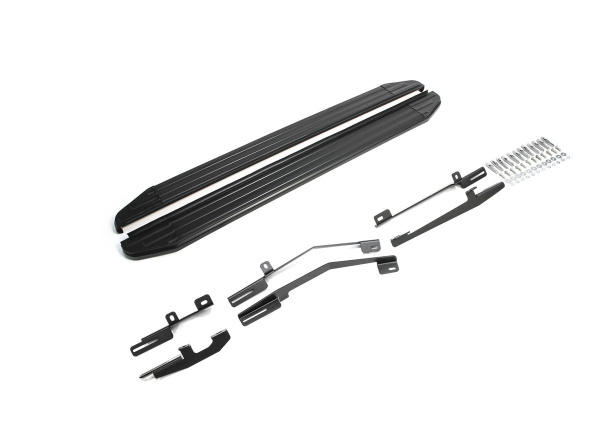 Фото Пороги алюминиевые Rival "Premium-Black" для Nissan Murano 2009-2016