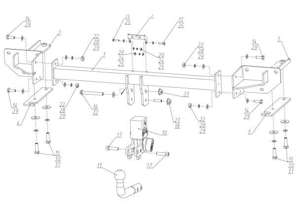 фото Фаркоп BERG «быстросъемный на ключ» для Jetour X70 PLUS (2020-)