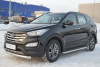 Фото Пороги труба d42 с листом (лист алюм, проф. нерж) (Вариант 1) HYUNDAI Santa Fe 2012-2015