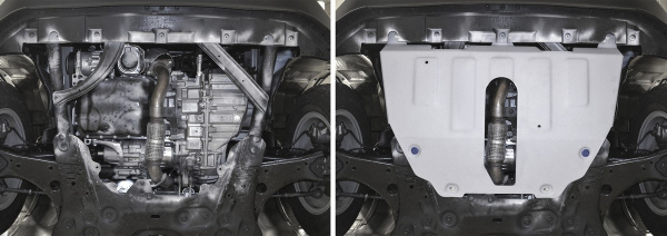 Фото Защита картера и КПП Rival для Jeep Renegade I 4WD 2014-2018 2018-н.в., алюминий 4 мм, с крепежом, 333.2743.1