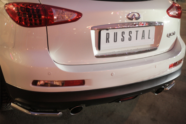 Фото Защита заднего бампера уголки d42 (секции) INFINITI QX 50 2014-2016