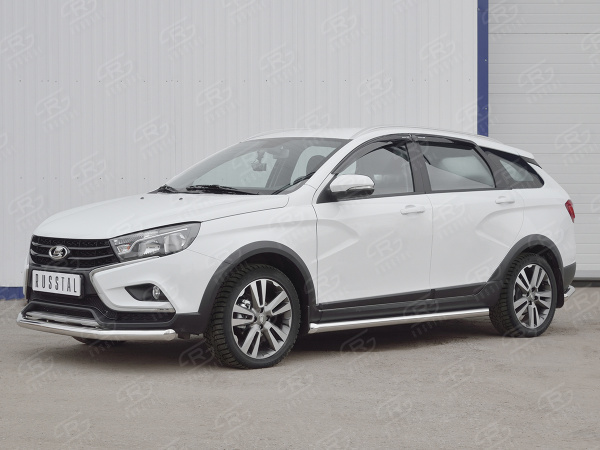 Фото Защита переднего бампера d63 секции LADA VESTA SW CROSS 2017-