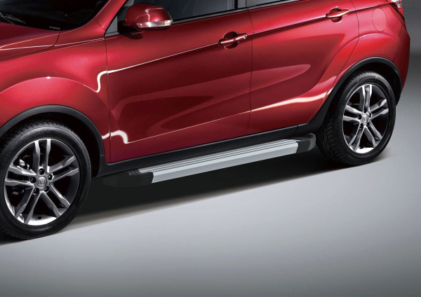 Фото Пороги алюминиевые Rival "Silver" для Changan CS35 2013-