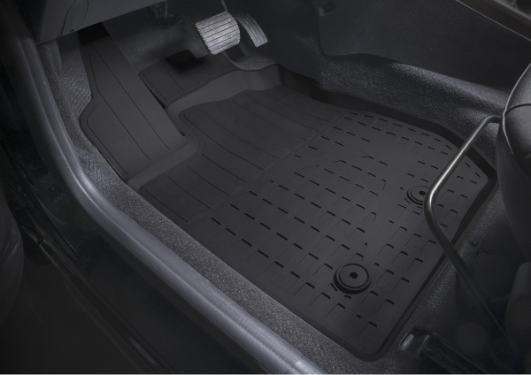 Коврики салона литьевые Rival для Lada Xray (с вещевым ящиком и без) 2016-н.в., резина, с крепежом, с перемычкой, 5 шт., 66007002