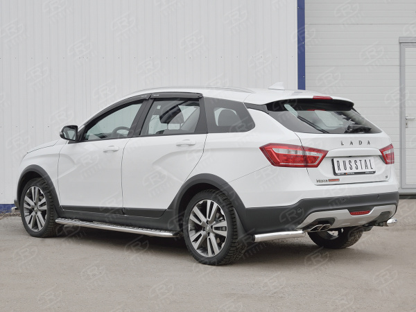 Фото Защита заднего бампера уголки d63 секции LADA VESTA SW CROSS 2017-