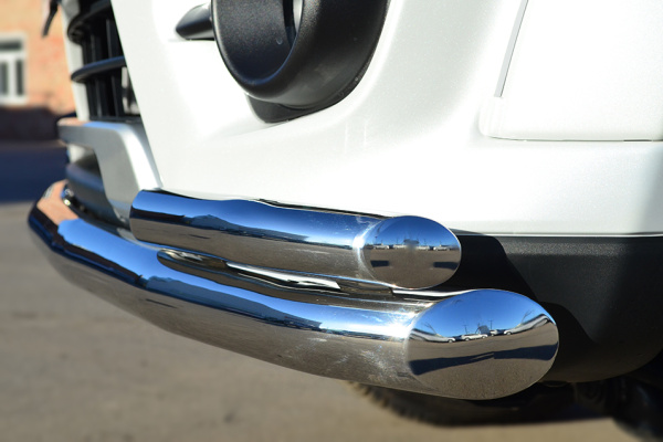 Фото Защита переднего бампера d63 (секции) d42 (уголки) MITSUBISHI Pajero Sport 2013-2015