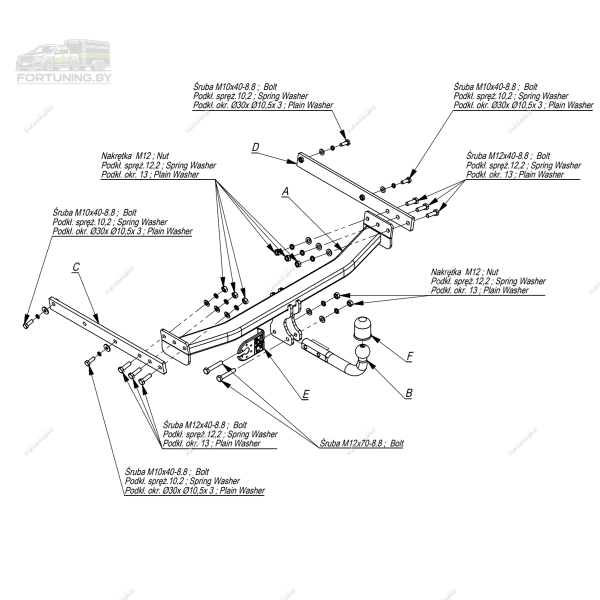 Фаркоп Imiola для Ford Kuga 2008-2013, 2013-