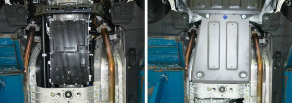 Фото Защита КПП Rival для Hyundai Genesis 4WD 2014-2017/Genesis G80 4WD 2017-н.в./Genesis G90 4WD 2016-н.в., алюминий 4 мм, с крепежом, 333.2355.1