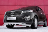 Фото Защита переднего бампера d63дуга-d63 уголки+клыки KIA SORENTO PRIME CRDI 2015-2018