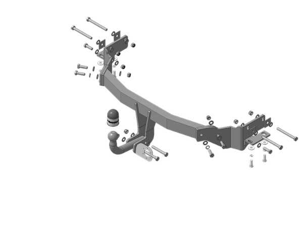 фото Фаркоп Мотодор с оцинкованным шаром на Hyundai Santa Fé III 2012-