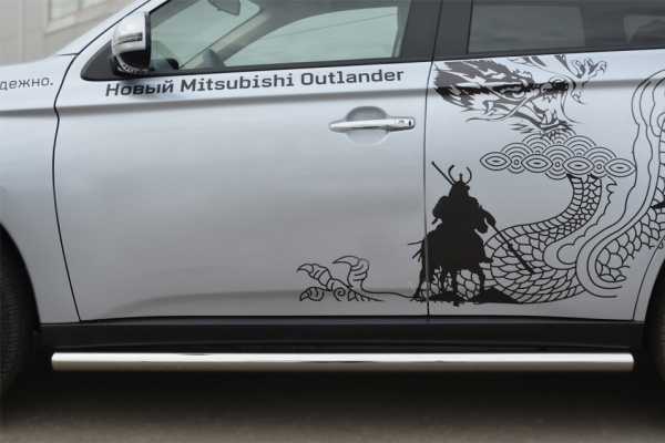 Фото Пороги труба d63 (вариант 3) MITSUBISHI Outlander 2012-2014