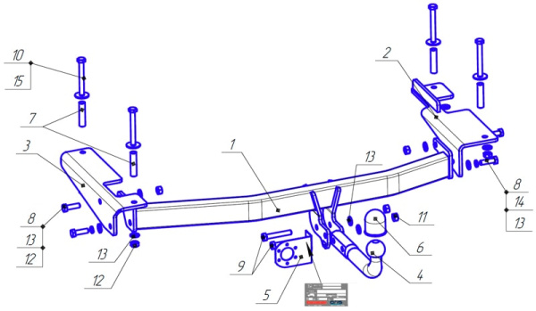 Фаркоп Bosal - Oris - Weso для Geely Emgrand X7 I «только 2 рестайлинг» (2018-2021)