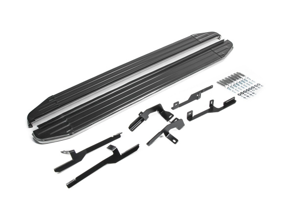 Фото Пороги алюминиевые Rival "Premium" для Kia Sportage 2016-