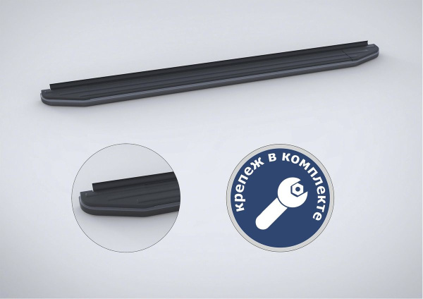 Фото Пороги алюминиевые Rival "Premium-Black" для Audi Q5 2008-2012-2017