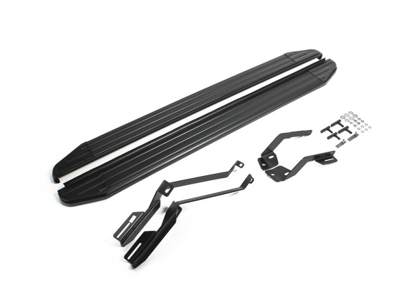 Фото Пороги алюминиевые Rival "Premium-Black" для Ford Explorer 2011-2015-