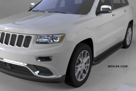 Пороги алюминиевые (Sapphire Black) Jeep Gr. Cherokee (2011-) (кроме SRT)