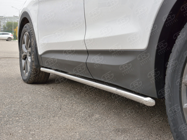 Фото Пороги труба d42 секции (вариант 1) HYUNDAI SANTA FE PREMIUM 2015-2017