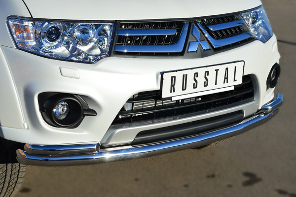 Фото Защита переднего бампера d63 (секции) d42 (уголки) MITSUBISHI Pajero Sport 2013-2015