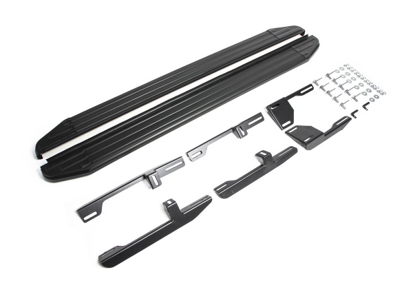 Фото Пороги алюминиевые Rival "Premium-Black" для Audi Q3 2011-2014-