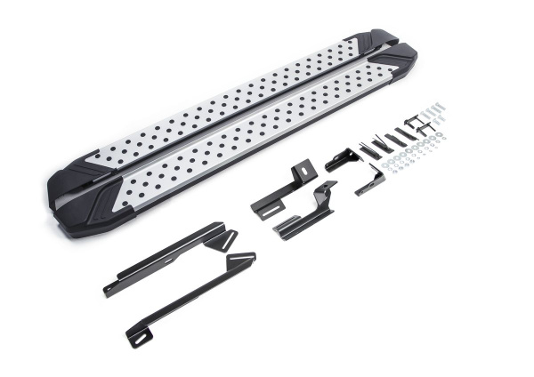 Фото Пороги алюминиевые Rival "Bmw-Style" для Geely Emgrand X7 2013-2016-