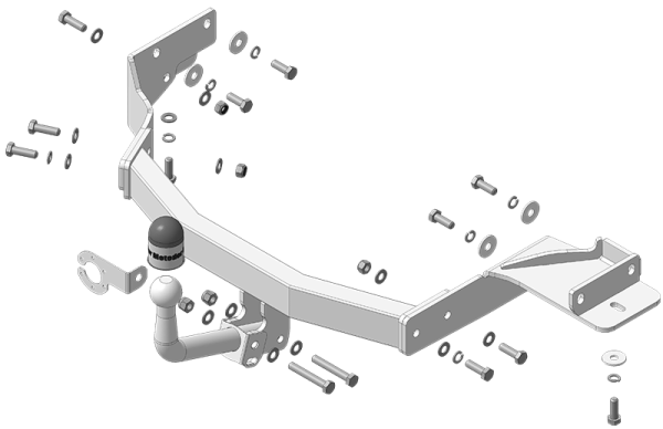 фото Фаркоп Мотодор полностью оцинкованный на Hyundai Santa Fé V 2021-