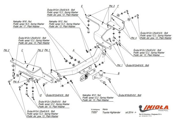 фото Фаркоп Imiola для Toyota Highlander 2014-