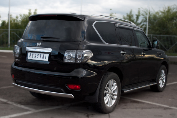 Фото Защита заднего бампера d75/42 овал NISSAN Patrol 2010-2013
