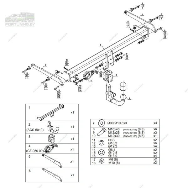 Фаркоп Steinhof (Польша) «быстросъемный на ключ» для Audi Q3 II «F3» (2018-2025)