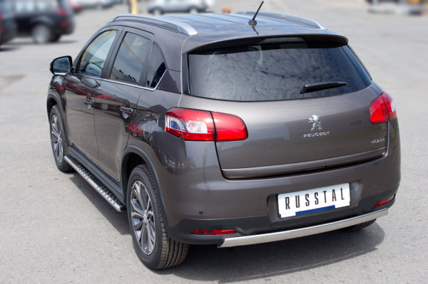 Фото Защита заднего бампера d75х42 овал PEUGEOT 4008 2012-2017