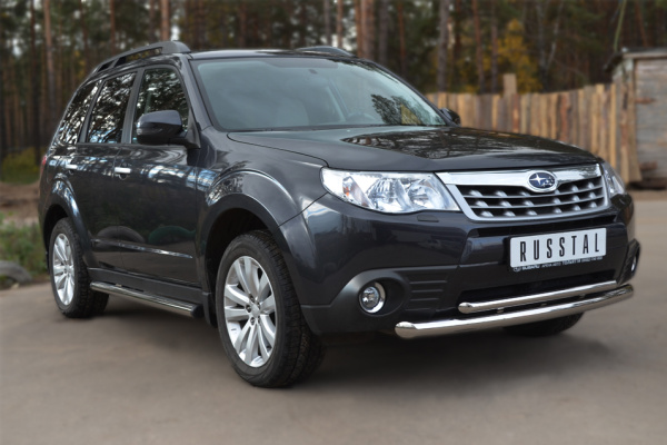 Фото Защита переднего бампера d63/42 (дуга) SUBARU Forester 2008-2012