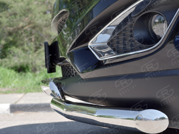 Фото Защита переднего бампера d63 секция-75х42 дуга CHERY TIGGO 5 2014