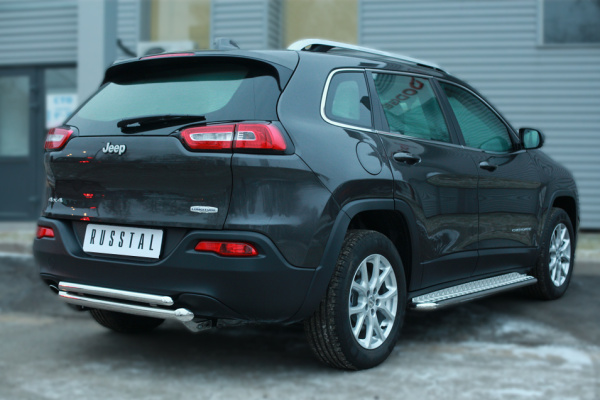 Фото Защита заднего бампера d63 (дуга) d42 (дуга) JEEP Cherokee 2014-