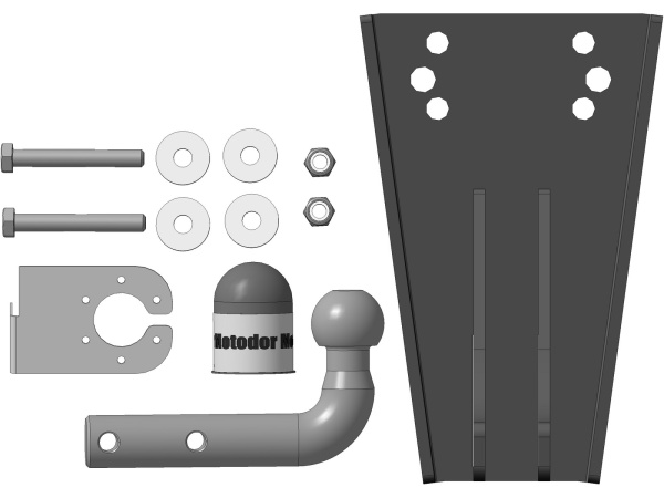 фото Фаркоп Мотодор с оцинкованным шаром на UAZ 469 B 1971-1985
