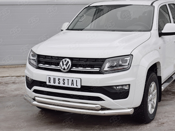 Фото Защита переднего бампера d76 секция-d63 дуга VOLKSWAGEN AMAROK 2016-