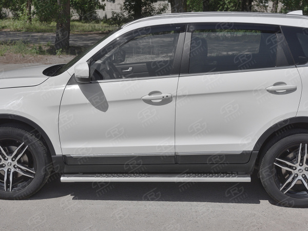 Фото Пороги труба 120х60 овал с проступью LIFAN X70 2018-