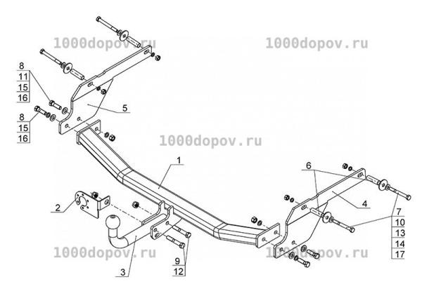 фото Фаркоп AvtoS для NISSAN Almera (2013-2018)