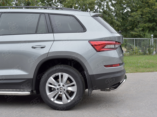 Фото Защита заднего бампера d42 волна+d42 зубы SKODA KODIAQ 2017-