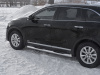 Пороги труба d76 с накладкой (вариант 1) KIA SORENTO PRIME 2018-