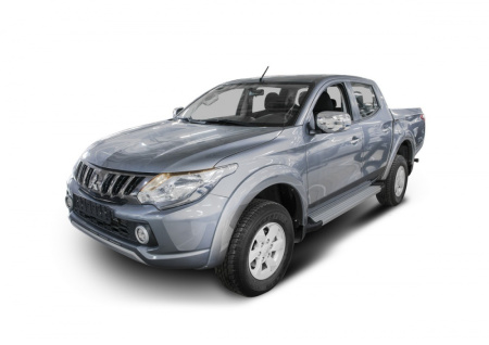 Пороги алюминиевые Rival "Silver" для Mitsubishi L200 2006-2015-