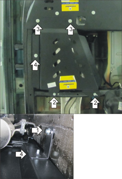 Фото Защита Motodor для глушителя (устанавливается с MTD-12709) Volkswagen Amarok (2010 по наст.)