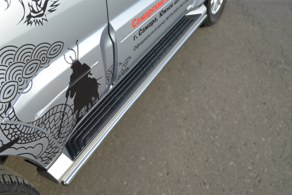 Фото Пороги труба d42 варинат 3) MITSUBISHI Pajero 4 2012-2014