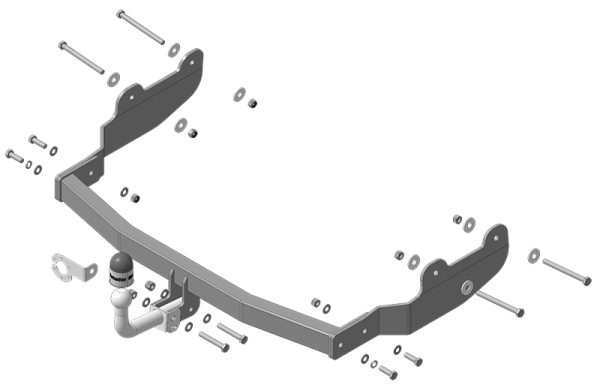 фото Фаркоп Мотодор с оцинкованным шаром на Hyundai Staria 2022-