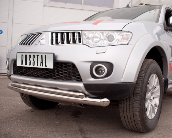 Фото Защита переднего бампера d76/42 MITSUBISHI Pajero Sport 2010-2012