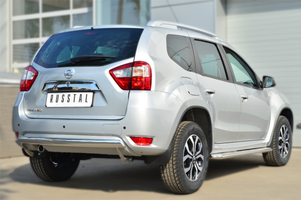 Фото Защита заднего бампера d75х42 (дуга) NISSAN Terrano 2014-