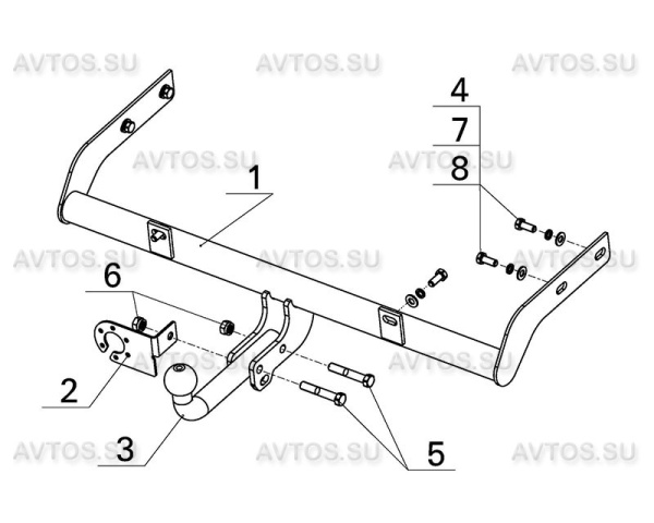 Фаркоп AvtoS для Datsun on-DO (2014-2020)