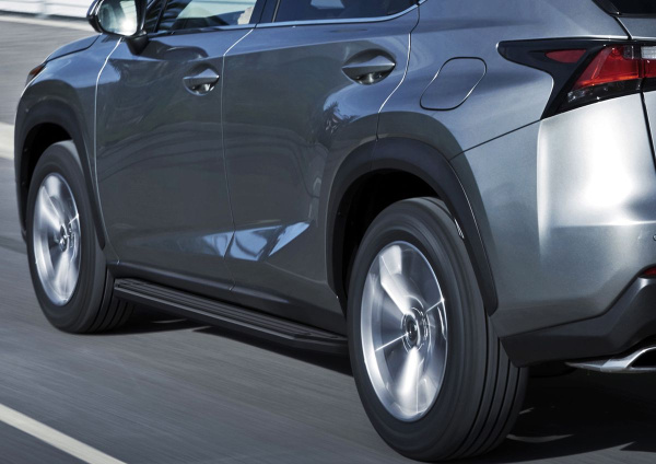 Фото Пороги алюминиевые Rival "Premium-Black" для Lexus NX 2014-2017