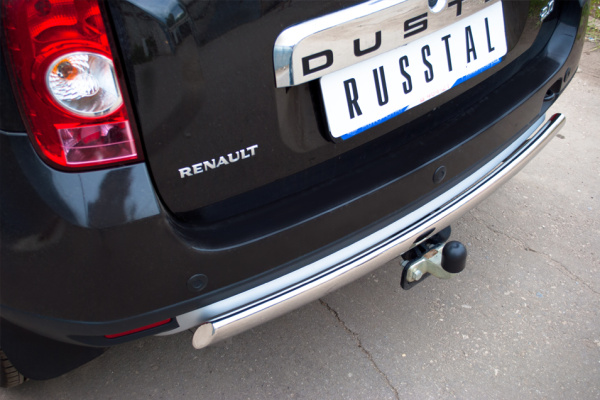 Фото Защита заднего бампера d75х42 овал RENAULT Duster 4x4 2011-2014